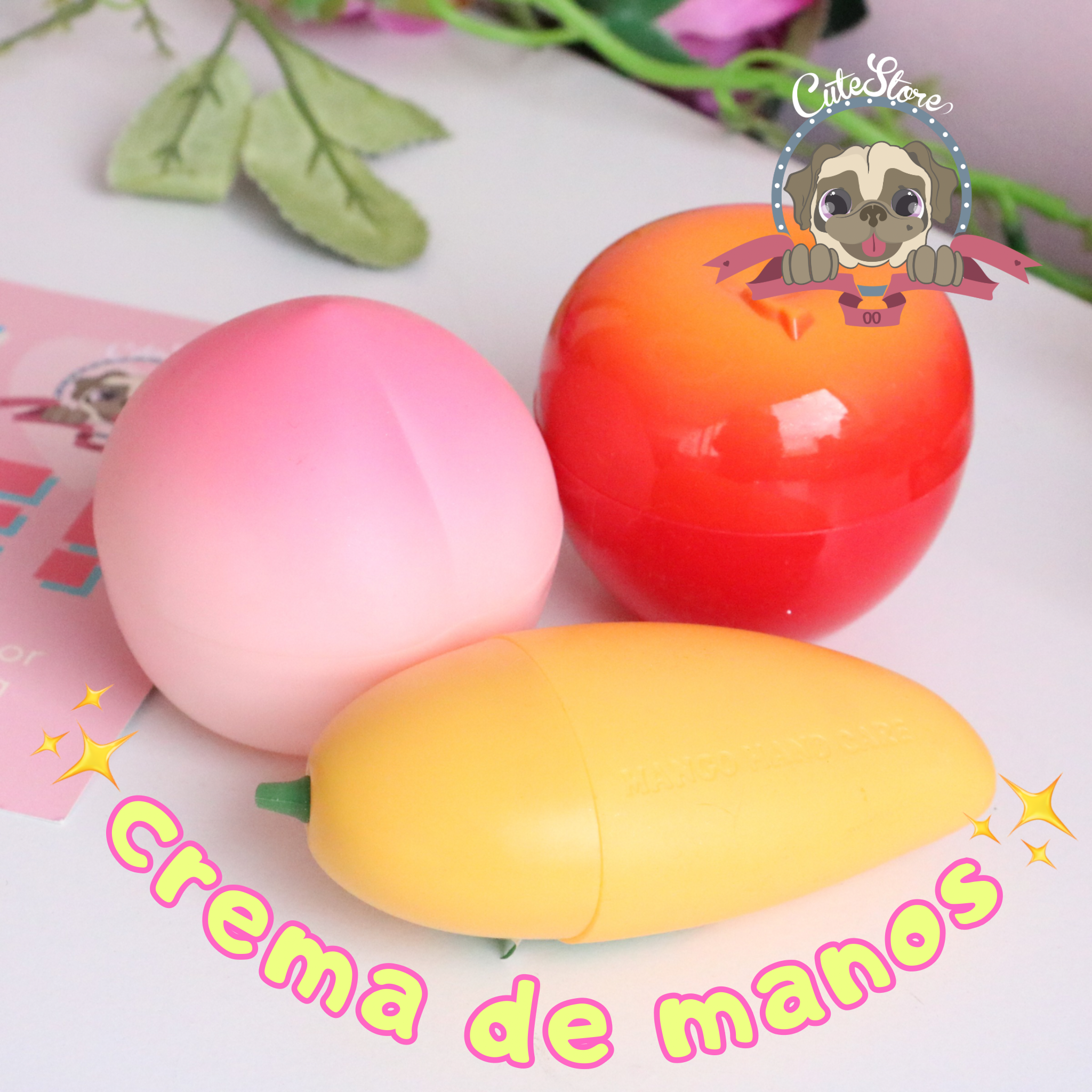 Crema de manos en forma de frutas