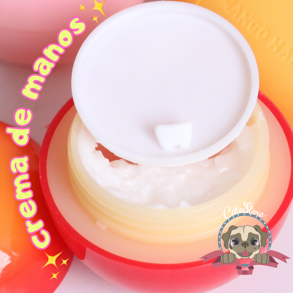 Crema de manos en forma de frutas