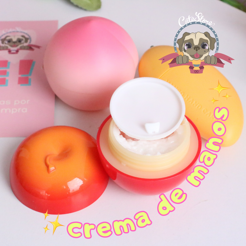 Crema de manos en forma de frutas