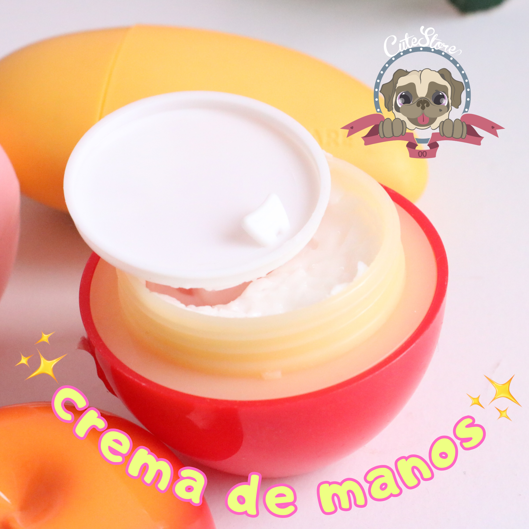 Crema de manos en forma de frutas